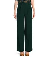 Calvin Klein High Rise Pleat Front Wide-Leg Pant