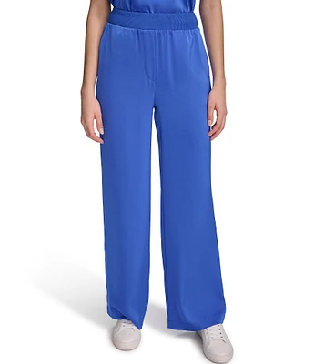 Calvin Klein High Rise Side Pocket Pull-On Coordinating Wide Leg Pants