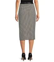 Calvin Klein Houndstooth Side Slit Midi Pencil Skirt