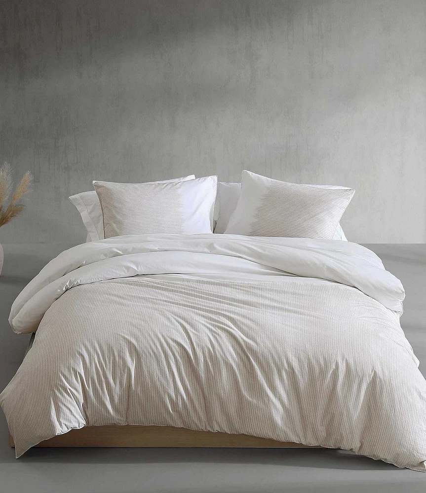 Calvin Klein Ikat Pinstripe Cotton Percale Comforter Mini Set