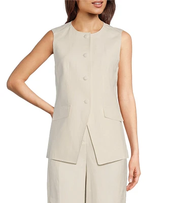 Calvin Klein Linen Blend Button Front Vest