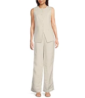 Calvin Klein Linen Blend Button Front Vest