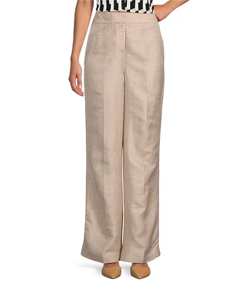 Calvin Klein Linen Blend High Waist Wide Leg Pants