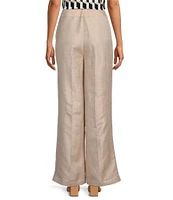 Calvin Klein Linen Blend High Waist Wide Leg Pants