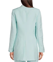 Calvin Klein Linen Blend Roll Sleeve Open Front Jacket