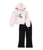 Calvin Klein Little Girls 2T-6X Long Sleeve Pullover Hoodie & Leggings 2-Piece Set