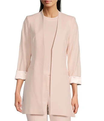 Calvin Klein Lux Open Front Roll Sleeve Jacket