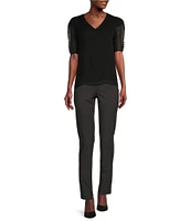 Calvin Klein Luxe Stretch Slim-Leg Pants