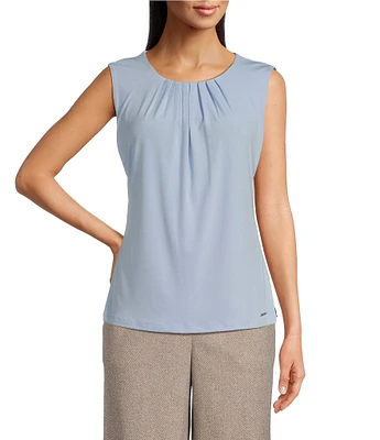 Calvin Klein Matte Jersey Pleat Neck Sleeveless Cami