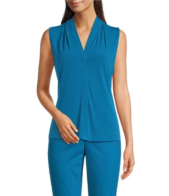 Calvin Klein Matte Jersey V-Neck Sleeveless Cami Blouse