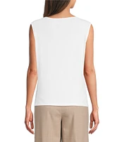 Calvin Klein Mesh Drape Neck Sleeveless Top