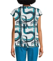 Calvin Klein Mock Neck Short Sleeve Blouse