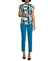 Calvin Klein Mock Neck Short Sleeve Blouse