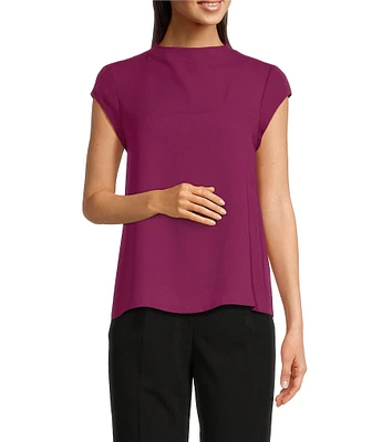 Calvin Klein Mockneck Cap Sleeve Top