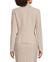 Calvin Klein Notch-Collar Long Sleeve Padded Shoulder Luxe Stretch Coordinating Jacket