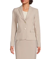 Calvin Klein Notch-Collar Long Sleeve Padded Shoulder Luxe Stretch Coordinating Jacket