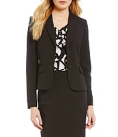 Calvin Klein Notch-Collar Long Sleeve Padded Shoulder Luxe Stretch Coordinating Jacket