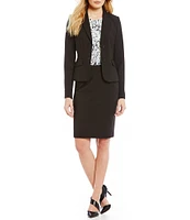 Calvin Klein Notch-Collar Long Sleeve Padded Shoulder Luxe Stretch Coordinating Jacket