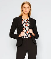 Calvin Klein Notch-Collar Long Sleeve Padded Shoulder Luxe Stretch Coordinating Jacket