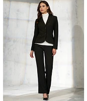 Calvin Klein Notch-Collar Long Sleeve Padded Shoulder Luxe Stretch Coordinating Jacket