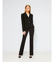 Calvin Klein Notch-Collar Long Sleeve Padded Shoulder Luxe Stretch Coordinating Jacket