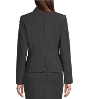 Calvin Klein Notch-Collar Long Sleeve Padded Shoulder Luxe Stretch Coordinating Jacket