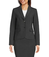 Calvin Klein Notch-Collar Long Sleeve Padded Shoulder Luxe Stretch Coordinating Jacket