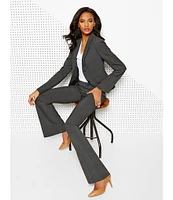 Calvin Klein Notch-Collar Long Sleeve Padded Shoulder Luxe Stretch Coordinating Jacket