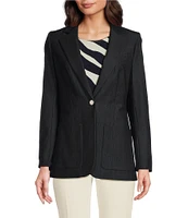 Calvin Klein Notch Lapel Collar Long Sleeve Patch Pocket Button Closure Jacket