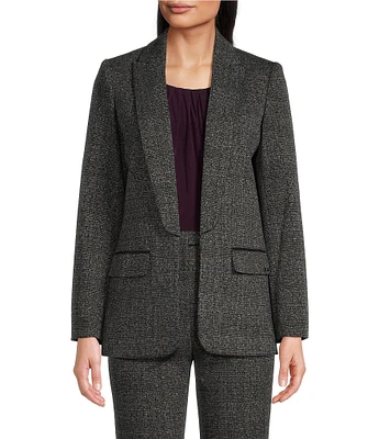 Calvin Klein Novelty Collared Open Front Coordinating Blazer