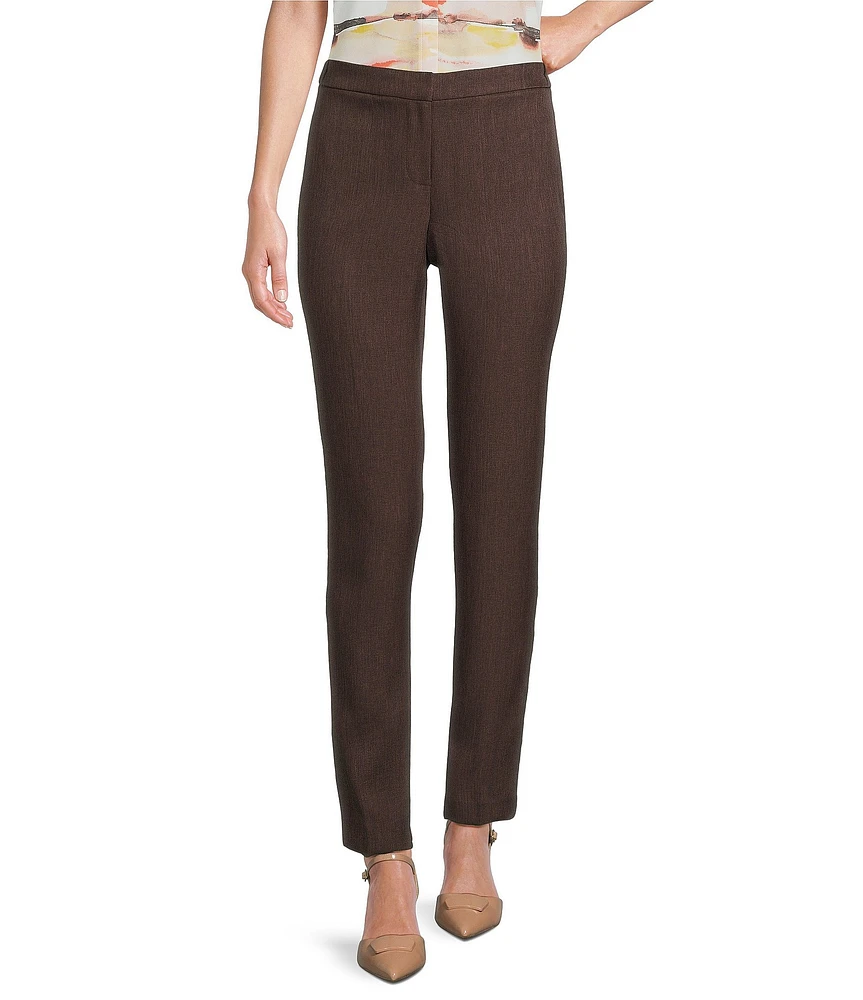 Calvin Klein Novelty Flat Front Mid Rise Straight Leg Pants