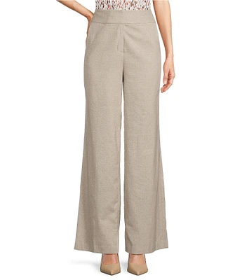 Calvin Klein Novelty Mid Rise Wide Leg Flat Front Pants