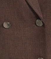 Calvin Klein Novelty Peak Lapel Collar Sleeveless Double Breasted Vest