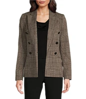 Calvin Klein Novelty Plaid Notch Lapel Double Breasted Blazer