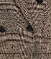 Calvin Klein Novelty Plaid Notch Lapel Double Breasted Blazer