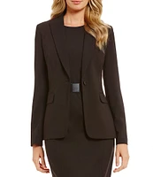 Calvin Klein Notch Lapel Long Sleeve One Button Jacket