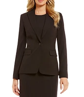 Calvin Klein Notch Lapel Long Sleeve One Button Jacket