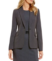 Calvin Klein Notch Lapel Long Sleeve One Button Jacket