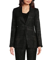 Calvin Klein Coordinating One-Button Stand Collar Long Sleeve Jacket