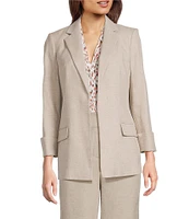 Calvin Klein Open Front Notch Collar Rolled Sleeve Jacket