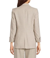 Calvin Klein Open Front Notch Collar Rolled Sleeve Jacket