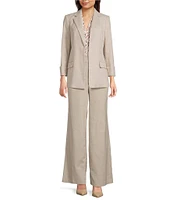 Calvin Klein Open Front Notch Collar Rolled Sleeve Jacket