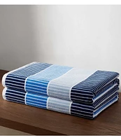 Calvin Klein Outdoor Collection Blocked Striped Cotton 2-Piece Beach Towel Set