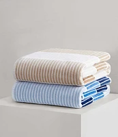 Calvin Klein Outdoor Collection Blocked Striped Cotton 2-Piece Beach Towel Set