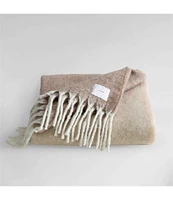 Calvin Klein Oversized Faux Mohair Ombre Yarn Dyed Throw Blanket