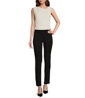 Calvin Klein Pebble Crepe Sleeveless Asymmetrical Neck Top