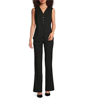 Calvin Klein Pin Stripe Novelty V-Neck Button Front Vest