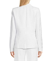 Calvin Klein Pinstripe Linen Blend One-Button Blazer