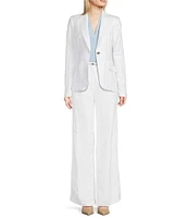 Calvin Klein Pinstripe Linen Blend One-Button Blazer