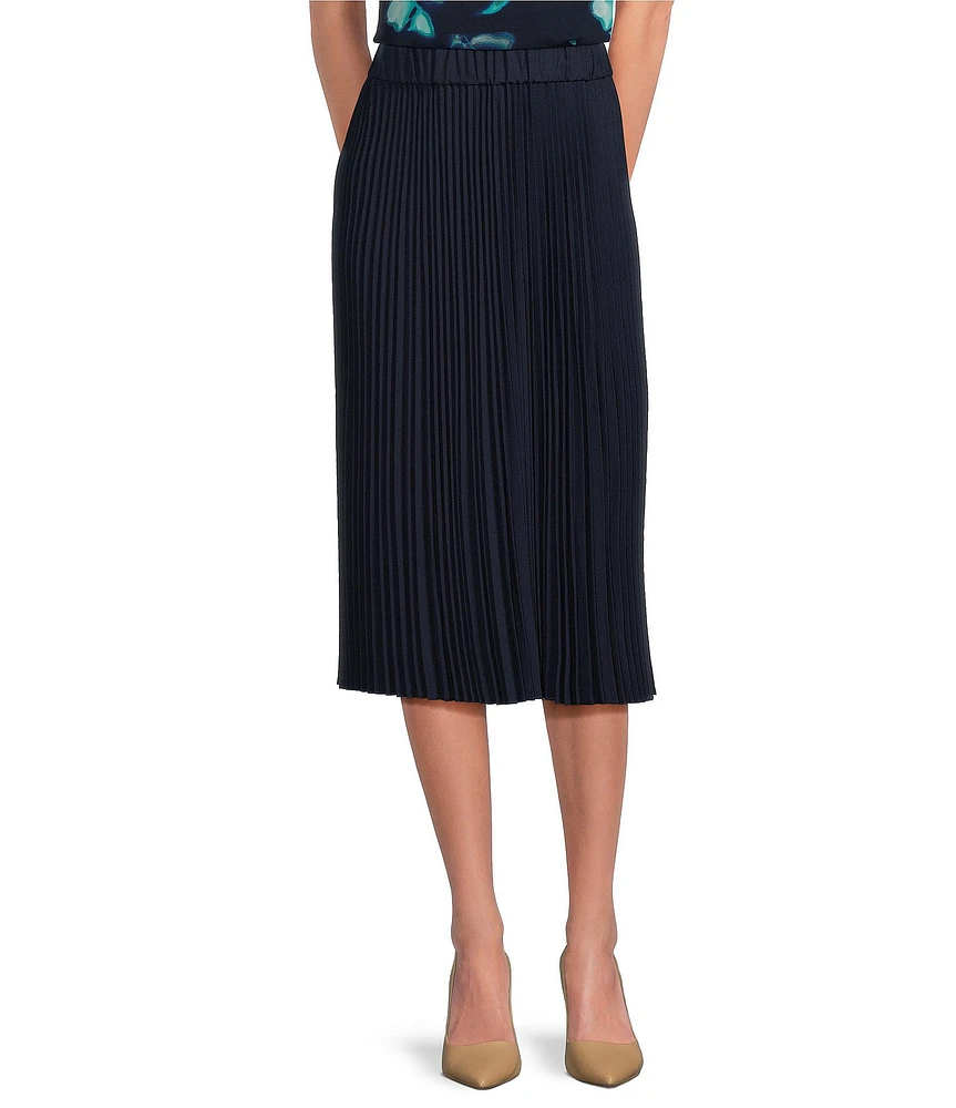 Calvin Klein Pleated Pull-On Midi Skirt